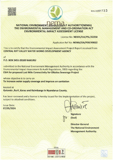 nema construction license ol kalou lmc